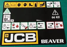 JCB Beaver HYDRAULIC BREAKER FRONT PANNEL  BLACK STICKER DECAL 
