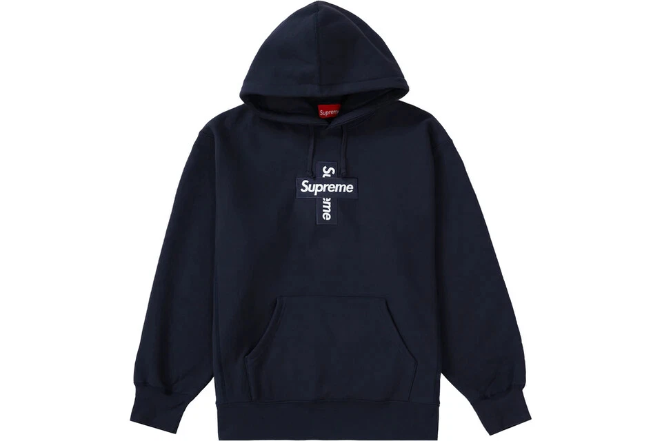 Sweat à capuche Supreme Cross Box logo bleu marine kaws FW20 TNF homme taille XL veste