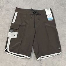 NWT Billabong 73 Recycler Black Pro Gray Swim Trunk Shorts Pro Men's Size 29