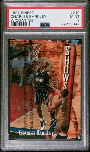 1997 TOPPS FINEST W/COATING #219 CHARLES BARKLEY PSA 9