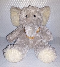 Animal Alley ELEPHANT Grey Soft 14in Sitting Plush 2000 Peach/White Daisies Bow