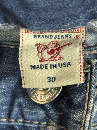 Vintage True Religion Billy Big T Distressed Flap Jeans Size 30 Blue - Picture 6 of 16