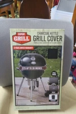 Expert Grill Charcoal Kettle Grill Cover Black Up To 28" Water & UV Resistant