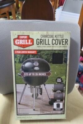 Expert Grill Charcoal Kettle Grill Cover Black Up To 28'' Water & UV Resistant