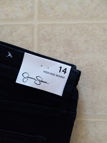 Jessica Simpson Ladies' High-Rise Skinny Jeans Black Size 14 29" Inseam NEW - Picture 2 of 4