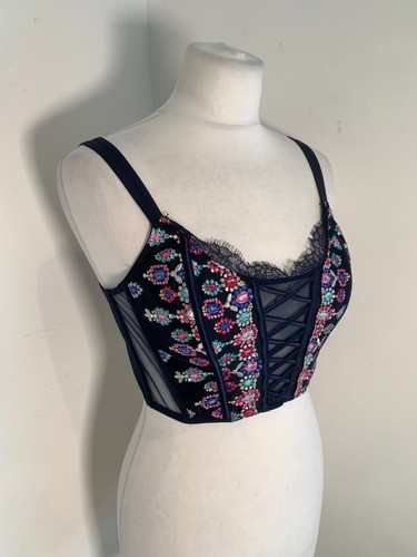 Victoria's Secret Dream Angels Corset Bra Top M NEW rrp £75 Embroidered Non Wire