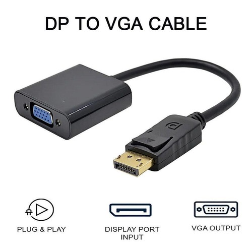 DisplayPort DP Stecker auf VGA Buchse Adapters Konverter ~,- 1080P P7Q6 - Afbeelding 2 van 12