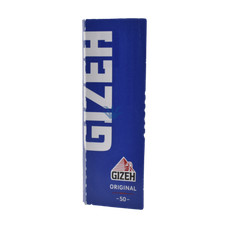 22 Notizb&uuml;cher Gizeh Original Blue Short Papers (69x36mm), Typ A, 21gr/m, Blanc