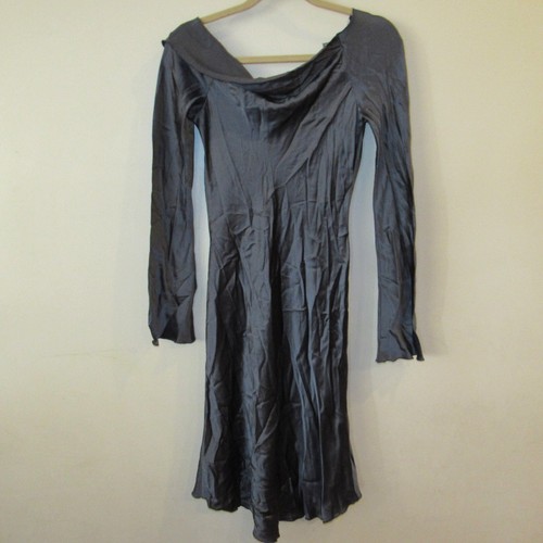 Vintage 90s Laundry by Shelli Segal 100% Silk Gray Whimsigoth Fairy Dress sz 6 - Picture 3 of 6
