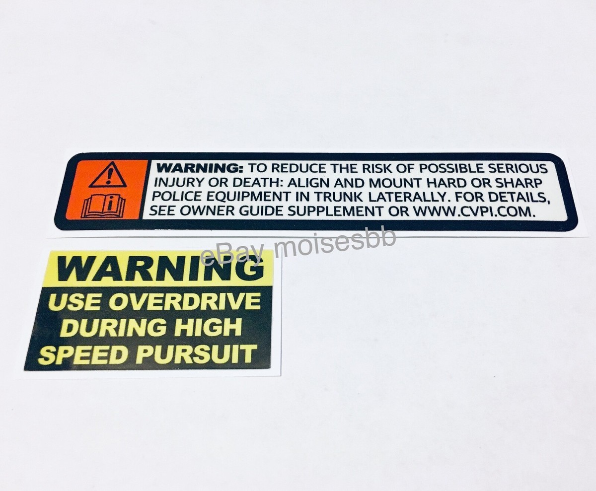 Cop Crown Victoria Vic Interceptor Overdrive Pursuit Sticker Style