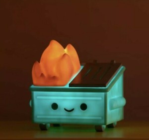 Dumpster Fire Flickering Led Night Light Lamp 100 Soft Garbage Trash Can Ebay