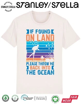 BUZZ SHIRTS Camiseta de buceo para hombre si se encuentra en tierra tirar hacia atrás en el océano divertido regalo de buceo