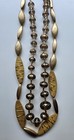 LOT LONG GOLD BEADED STATEMENT NECKLACE CHICOS HP WOOD & CHUNY VTG LUCITE BEADS — photo 5