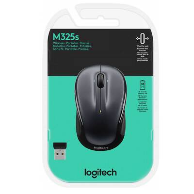 Logitech M325s Computer PC Maus Wireless Optisch Dark Silver 1000 dpi 3 Tasten