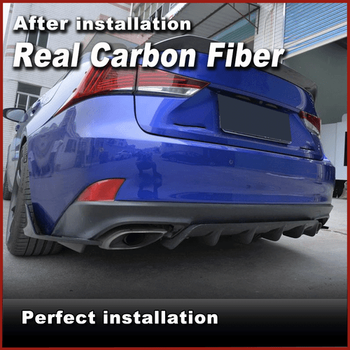 For Lexus IS300 IS350 Sedan 17-18 REAL Carbon Rear Bumper Spoiler Diffuser Lip  - Picture 4 of 11