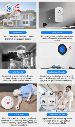 Sistema de alarma inalámbrico para el hogar inteligente y el hogar y el garaje con pantalla táctil Alarmas- - Imagen 14 de 24