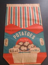 Vintage NEW Duraqua 50 lb. U.S. No. 1 Paper Potato Bag Sack Bemis Co