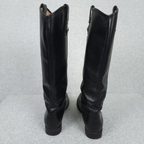 Frye Boots Womens 7.5 Black Leather Melissa Button Riding Knee High Full Grain - Picture 5 of 17