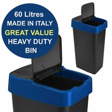 Heidrun 60L Plastic Indoor Recycling Bin with Double Swing Lid Top Colour Blue