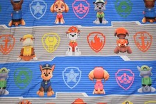 H1 WOW PAW PATROL Cartoon Character Toddler Bed Flat Sheet Microfiber Fabric 