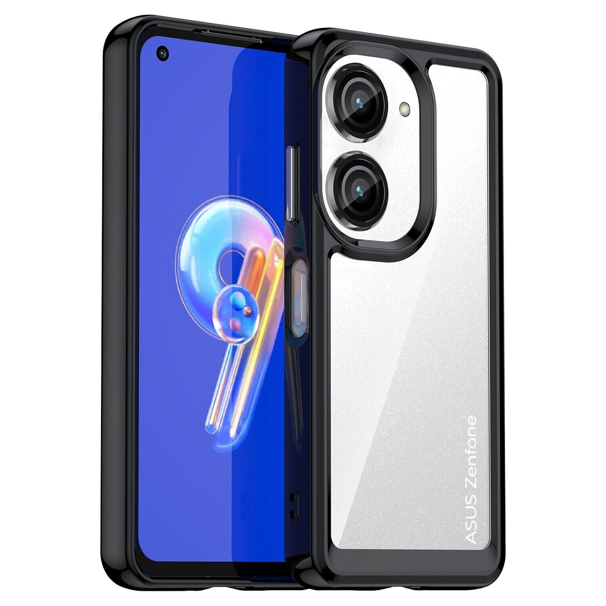Custodia Per ASUS Zenfone 12 Ultra – 2 Pezzi (Nero + Trasparente) TPU Morbido Sottile Antiurto