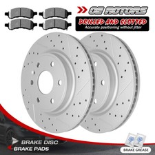For Enclave Traverse Acadia Outlook Front Drilled Brake Rotors+Brake Pads