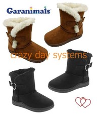 Garanimals Boots Brown Black Faux Suede Lined Faux Shearling Fur 2 Infant - 6T