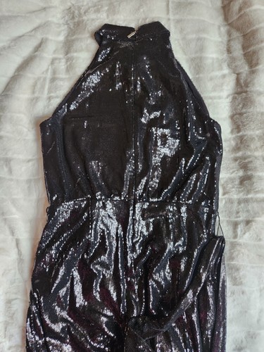 Michael Kors Sequined Halter Neck Jumpsuit Sz L Black BNWT. - Picture 2 of 10