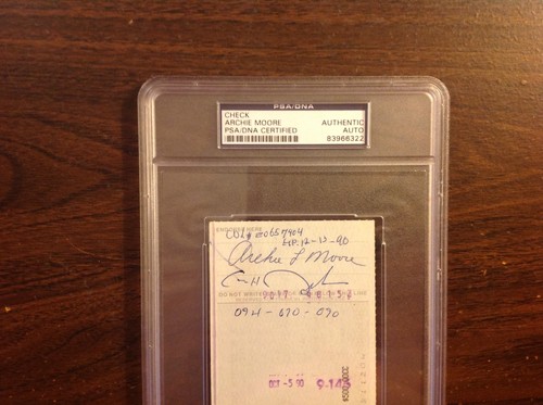Archie Moore signed check autograph PSA - Picture 2 of 2