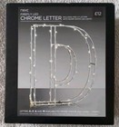 NEXT warm white firefly LED silver chrome metal letter initial 'D' BNIB