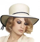 Braided Panama Hat Navy or Claret Trim Adjustable Summer Classical New
