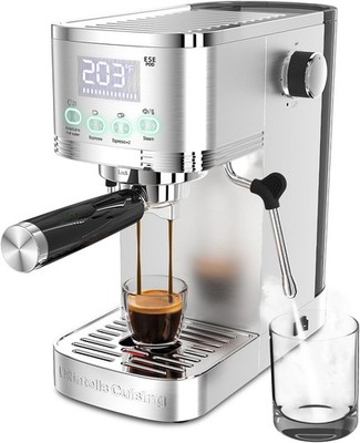 20 Bar Espresso Machine Stainless Steel Milk Frother LED Display