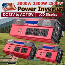 1500W 2500W 5000W Power Inverter 12V To 110V 120V Converter For Boat Car Camping
