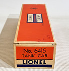 LIONEL POSTWAR NICE 6415 THREE DOME TANK CAR ORIGINAL BOX ONLY LF — photo 1