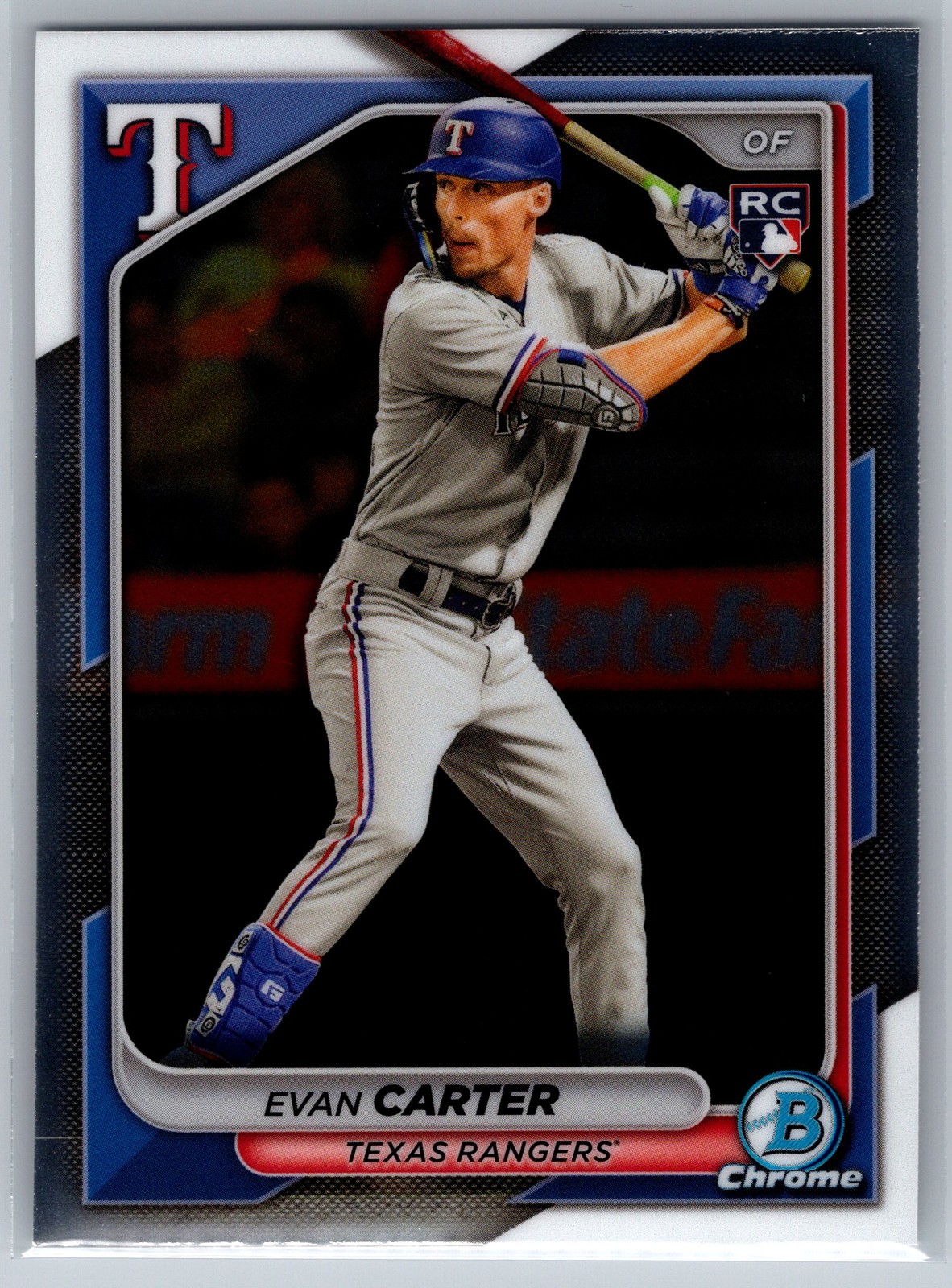 2024 Bowman Chrome Evan Carter Rookie #65 Texas Rangers
