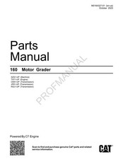 Caterpillar Cat 160 Motor Grader Parts Catalog Manual M0164327
