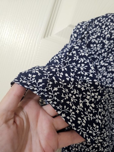 SHEIN Womens Blue & White Floral Pattern Short Sleeve Button Up Midi Dress Sz. S - Picture 11 of 21