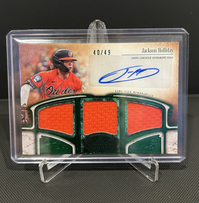 Topps 2026 Tier One Jackson Holliday Orioles Auto Triple Relic ATIR-JH /49