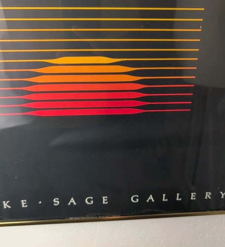 Poster vintage anni 80 Malke Sage Gallery litografia Steve McKinley con cornice in vetro - Foto 9 di 12