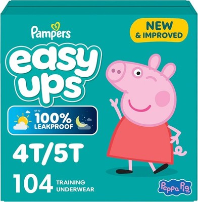 Pampers Easy Ups Training Underwear Peppa Pig Size 6 4T-5T 104 Count