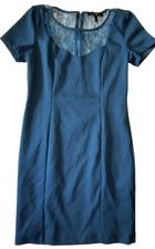 XXI Blue Lace Panel Short Sleeve Dress Size L W005