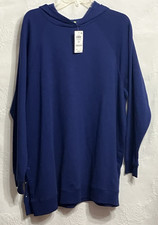 3X NWT ID Ideology Hooded Tartan Blue Sweatshirt