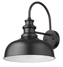 14" Gooseneck Barn Light Farmhouse Wall Mount Light Fixture 1PK Black & White
