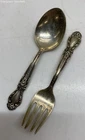 International Brocade Sterling Silver Baby Fork and Spoon 36 Grams
