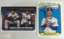 Mookie Betts 2024 Topps Lot (2) Dodgers Checklist & 1989 All-Star Design 