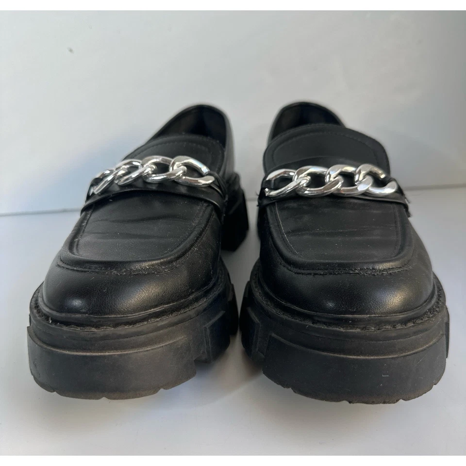 No Boundaries Chunky Y2K Slip On Chain Platform Women’s Loafers 9 - Image 2 of 4