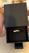 18ct Yellow Gold Diamond Wedding/Anniversary Band Ring Size M Round White