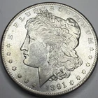 1891- S MORGAN SILVER ONE DOLLAR A30