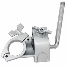 Drum rack clamp, adjustable 1.5 inch mount with L rod, silver