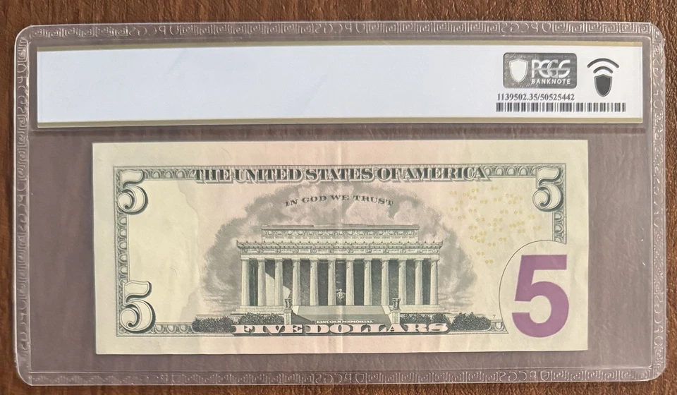 $5 2017A FEDERAL RESERVE NOTE CHICAGO PCGS 35PPQ 1998-G* STAR NOTE - Image 2 of 2